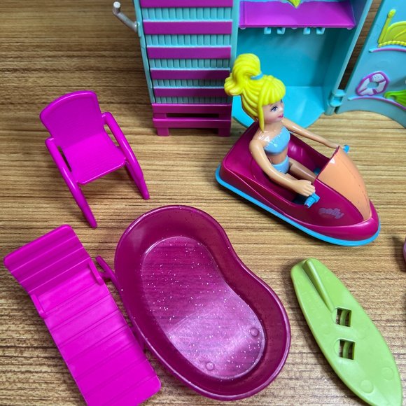 Lot of 16 Pcs Vintage 2002 Polly Pocket Figure and Lifeguard Beach Playset - Picture 6 of 10